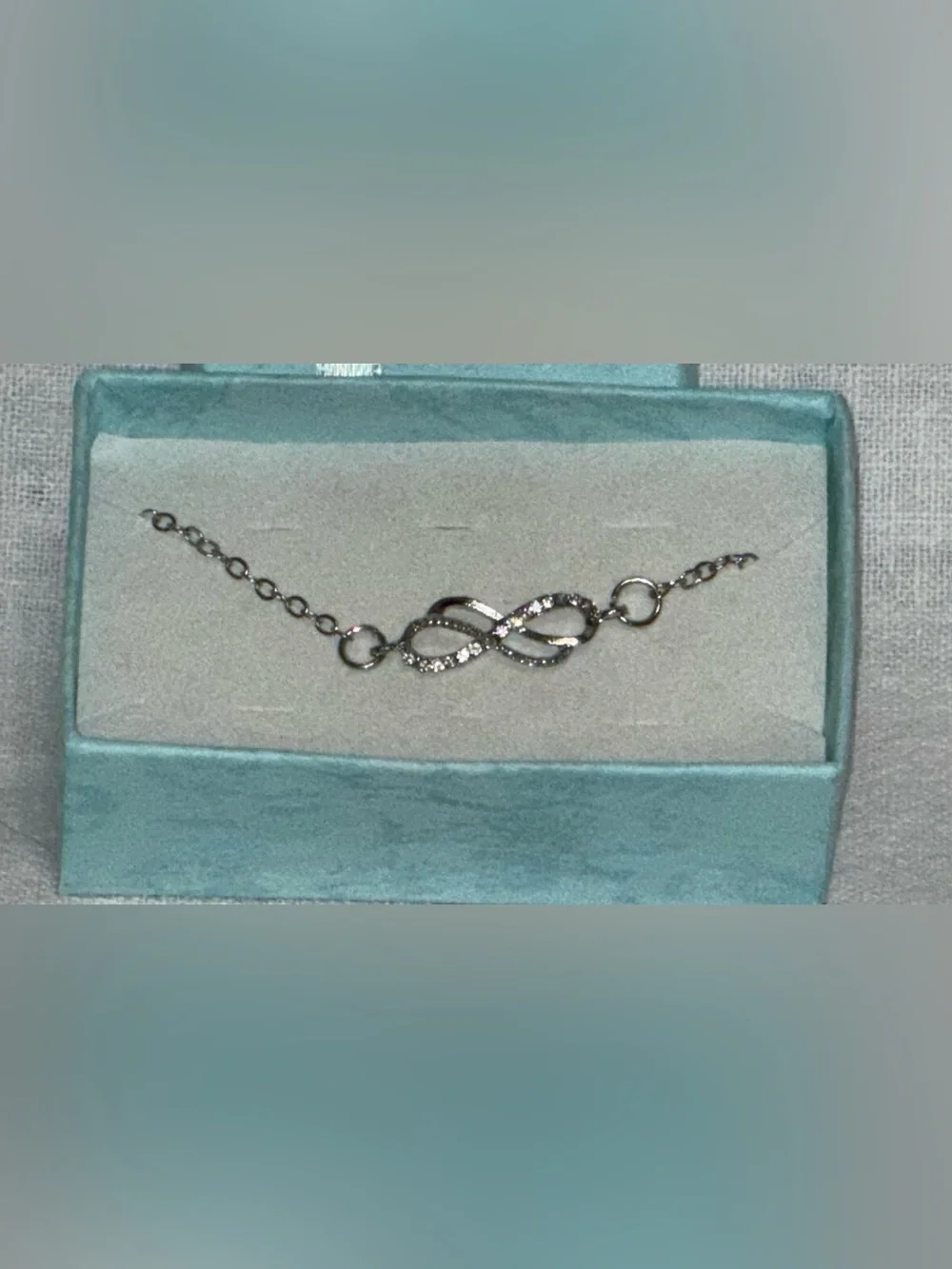 NWOT-Double Infinity Zirconia Stainless Steel Boho Anklet Ankle Bracelet